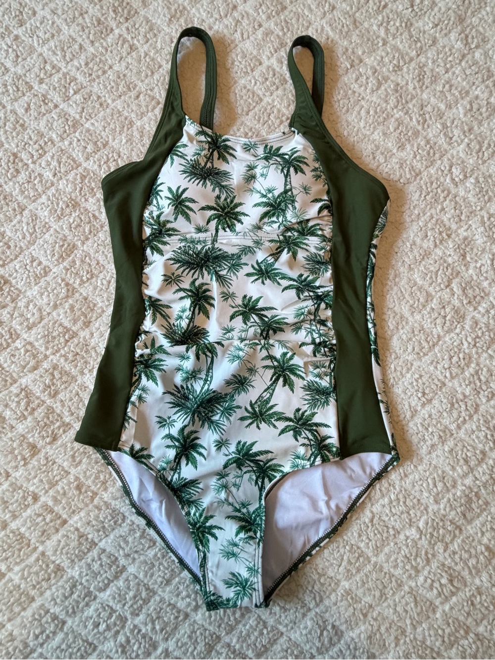 Girls Palm-Print One-Piece Swimsuit